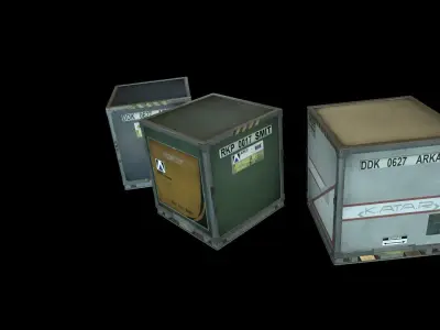 Airport shipping containers Low-poly 3D model