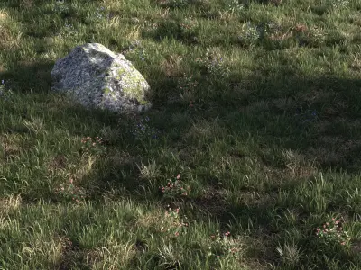 Field herbs 3 grass 3D model