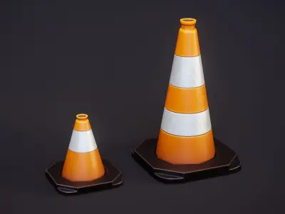 Traffic Cones - Stylized Pack Low-poly 3D model