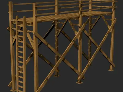 Wooden Scaffolding  3D model