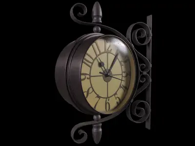 Street pendant clocks New York Low-poly 3D model