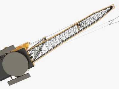  Open Pit Mining Dragline Excavator Yellow Simplified 