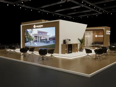 Exhibition booth design 3D model 22m x 16m 3D model 3D model