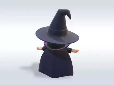 Adorable Witch Character 3D Model 3D model