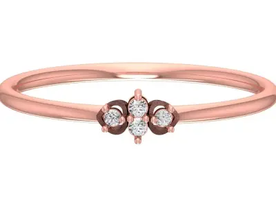 Solitaire Women Light Weight Band Ring 3D print model 29