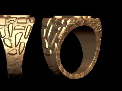 Taurus Horoscope Zodiac Nugget Ring  3D print model