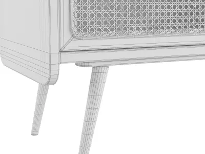 Homary-Nordic Walnut Shoe Cabinet 3D model