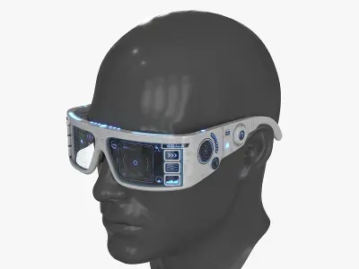 Sci Fi Smart Glasses Low-poly 3D model