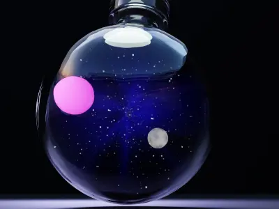 Galaxy in Bottle Low-poly 3D model