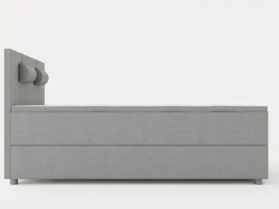 Edison Bed With Storage 140x200 Light Gray Low-poly 3D model