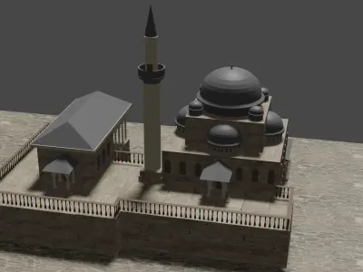 Ottoman  Turkic  Style Mosque   Free 3D model