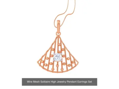 20 Light Solitaire Pendant Earrings Set 3dm stl obj mtl gltf glb 3D Model Pack