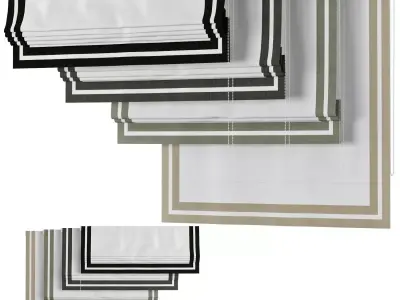 Roman Curtains 155 BY HARRINGTON Rows of Ribbon 3D model