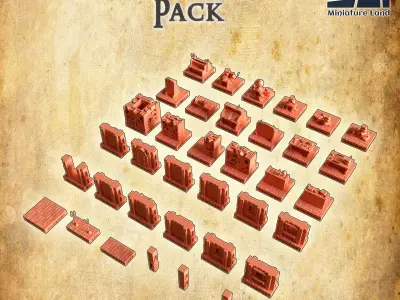 Town Library Tabletop Terrain 28 mm 3D print model