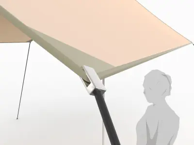 Outdoor Tent Sun Shade Canopy Rectangle Shelter 3D model