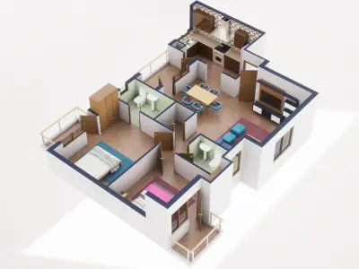 3D Floor Plan Model 37 3D model