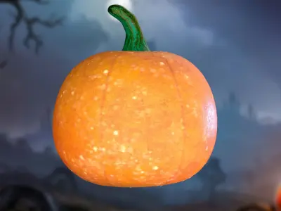 Halloween Pumpkin 3d model Low-Poly PBR Low-poly 3D model