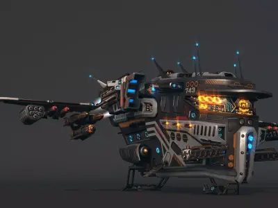Spaceship 03 Modular Pack Low-poly 3D model