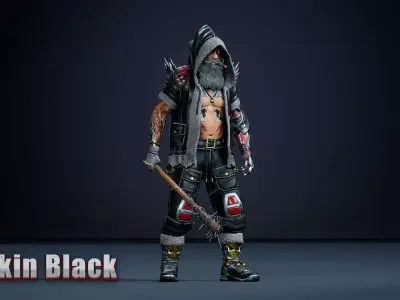 Cyborg Santa Claus Low-poly 3D model