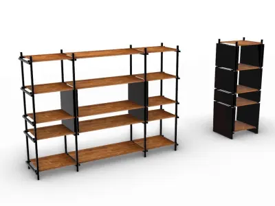 Bookcase modern japanese 3D model