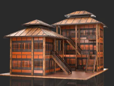 Medieval Fantasy House 10 with interior and exterior 3D model