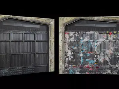 Street Door Clean And Dirty Textures Low-poly 3D model