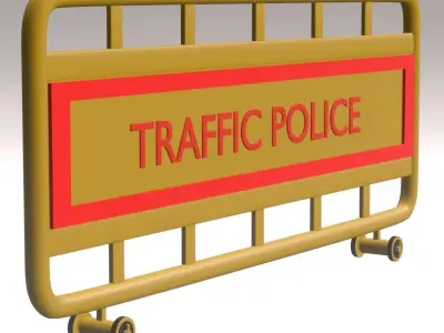 Road Barricade Game Ready 3d Model Low-poly 3D model