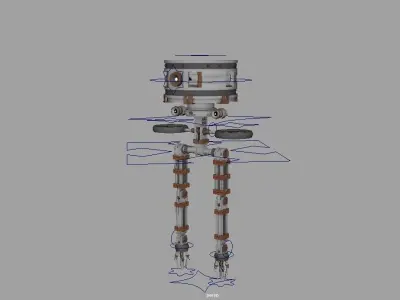 Cylindrical Robot -Low Poly Rig- Low-poly 3D model