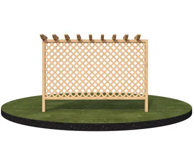 Wooden fence 3D model