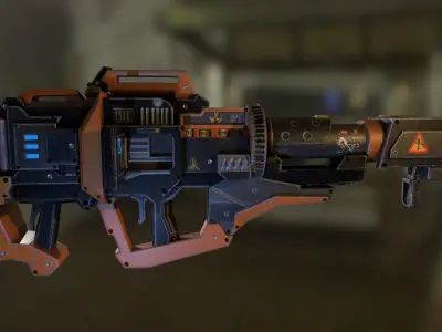 Scifi Rocket Launcher Low-poly 3D model