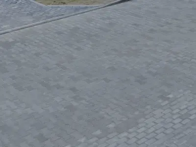 Suburbian Street Pavement Concrete Brick 3d Scanned 3D model