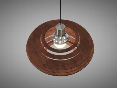 Wood Pendant Lamp 3D model