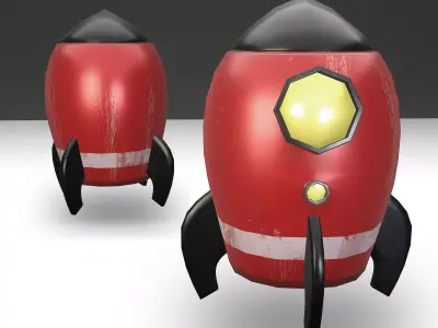 Low poly rocket 3d model ship Free 3D model