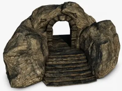 Ancient rock entrance 3D model
