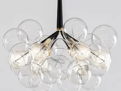 BUBBLES A chandelier with balls hanging from it 3D model