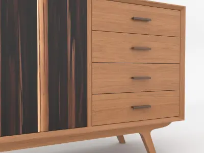 Mid-Century Modern Sideboard 150 Oslo Low-poly 3D model