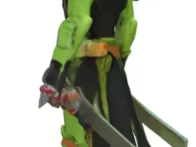 Futuristic Tiger Ninja Warrior 3D print model