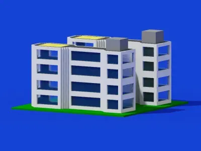 Pack 9 voxel houses 3D model