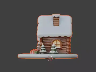 Cartoon Christmas Gingerbread House 3D Model Low-poly 3D model