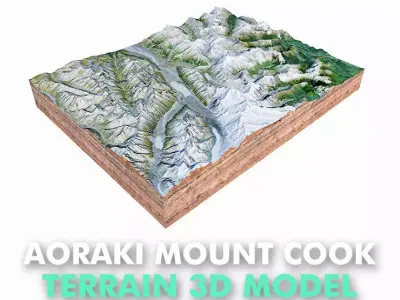 Aoraki Mount Cook New Zealand 3D model