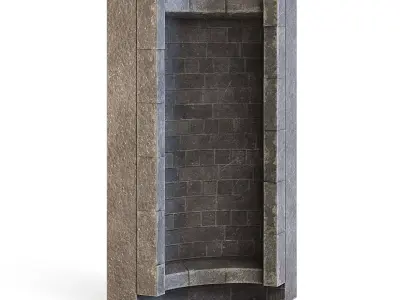 Dungeon Wall Corner Inside 3D model