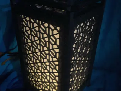 Kumiko Japanese Shoji Lantern - Bishamon-Kikkou 3D print model