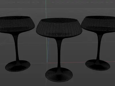 3D Cocktail glasses stylish and elegant royal tableware 3D model