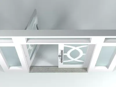 Double Front Doors 3D Model 3D model