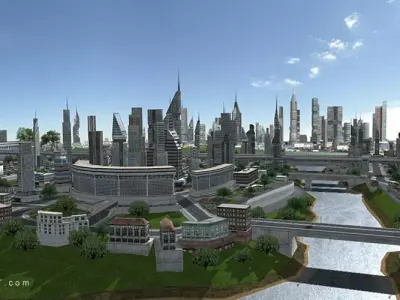 3DRT - Megacity Construction Kit Low-poly 3D model