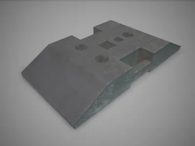 Low poly Road Fence Plastic Base PBR Game-ready Low-poly 3D model