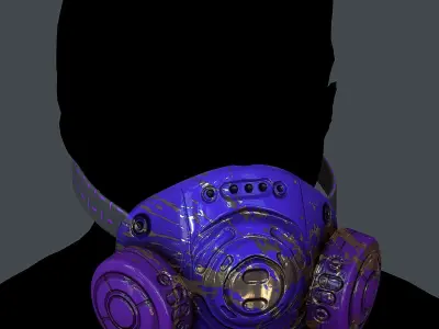 Gas mask helmet 3d model scifi Low-poly Low-poly  Low-poly 3D model