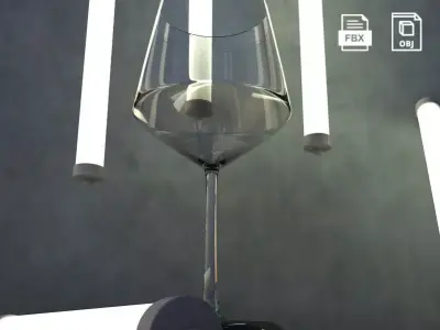 Tempranillo 3D Wine  glass bar glassware 3D model