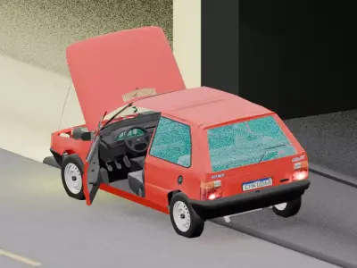 Fiat uno 1996 2 doors 3D print model