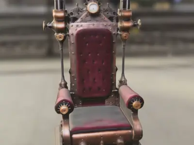 Steam Throne  Victorian SciFi Steampunk  3D model